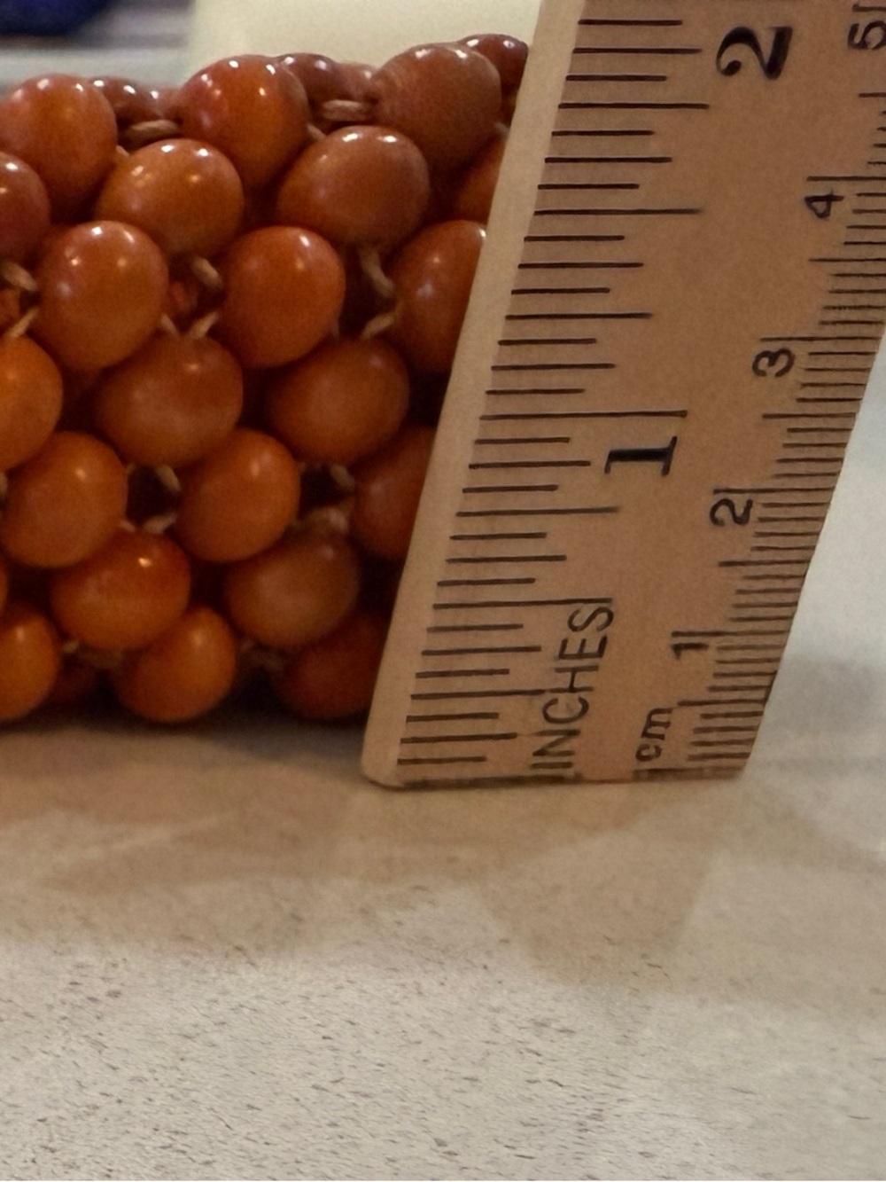 Wood Beaded Orange Clutch with Charm Accent - Picture 8 of 8